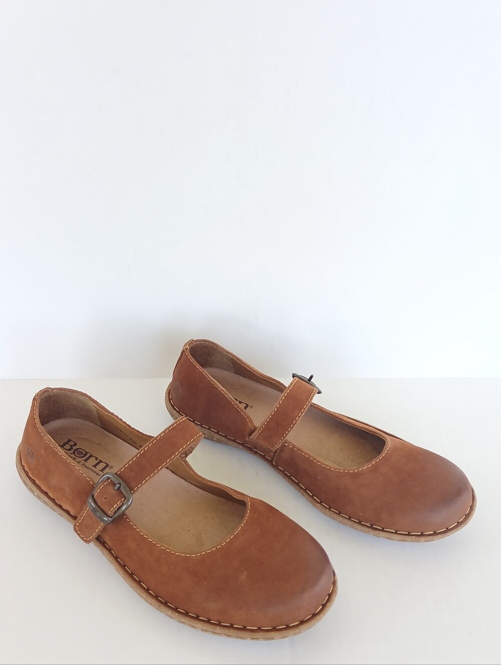 Born Naomi Nubuck Leather Mary Jane Flat Size 11 - Picture 3 of 9